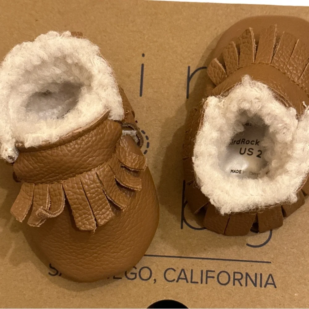 BIRDROCK BABY Classic Brown Baby Moccasins